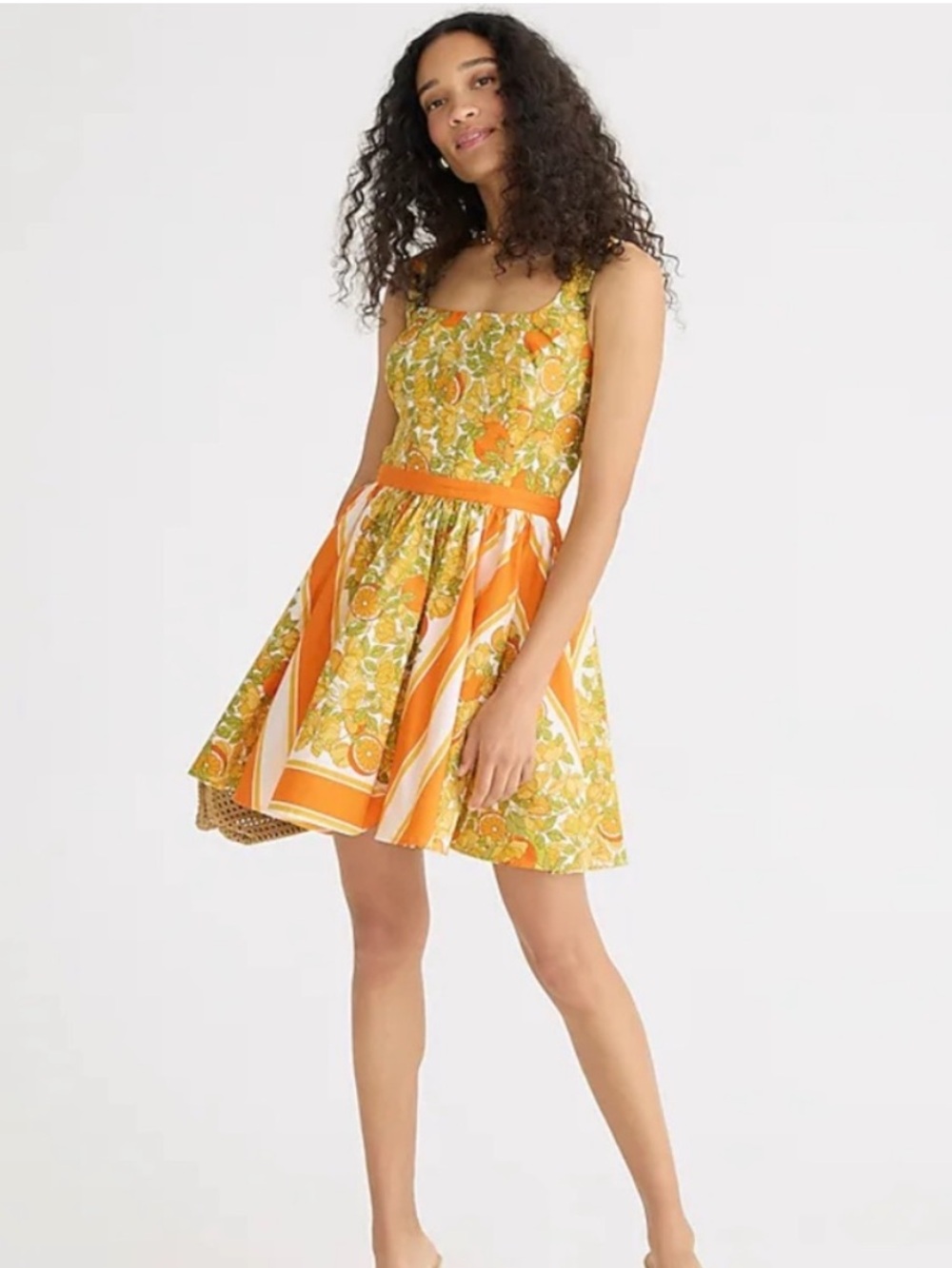 J. Crew Stefania Dress in Limone Scarf Print- Size  00 NWT